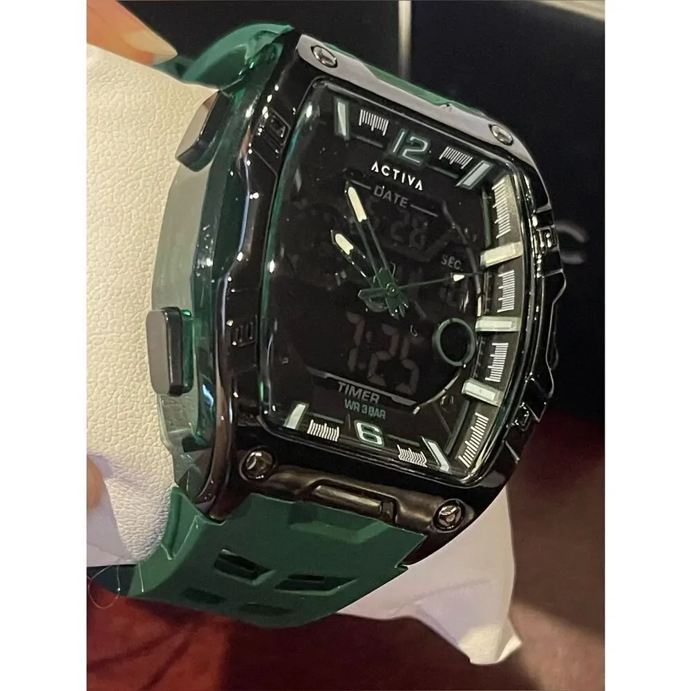 Actival Venzis X Invicta Digital Men's Watch - 50mm. Army Green (ACW8131-003)